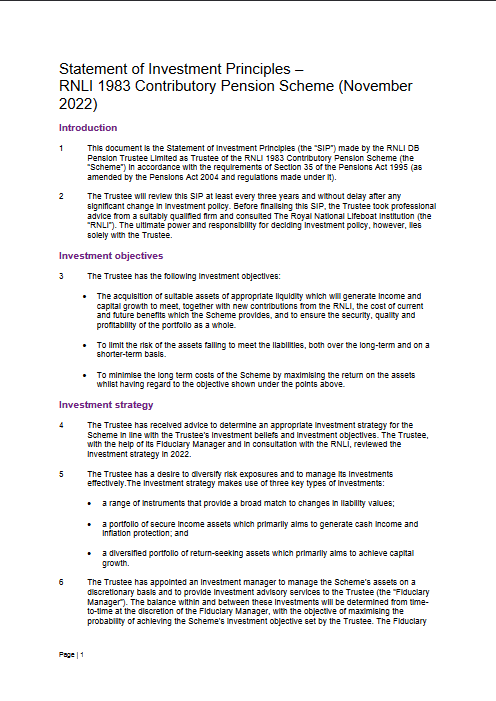 Statement of Investment Principles